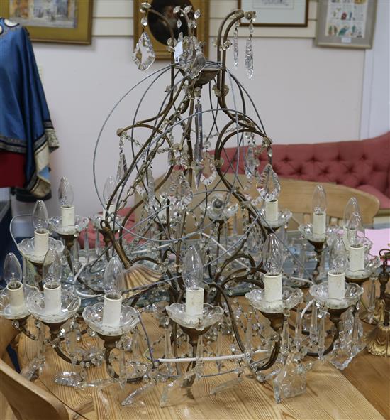 A large crystal chandelier